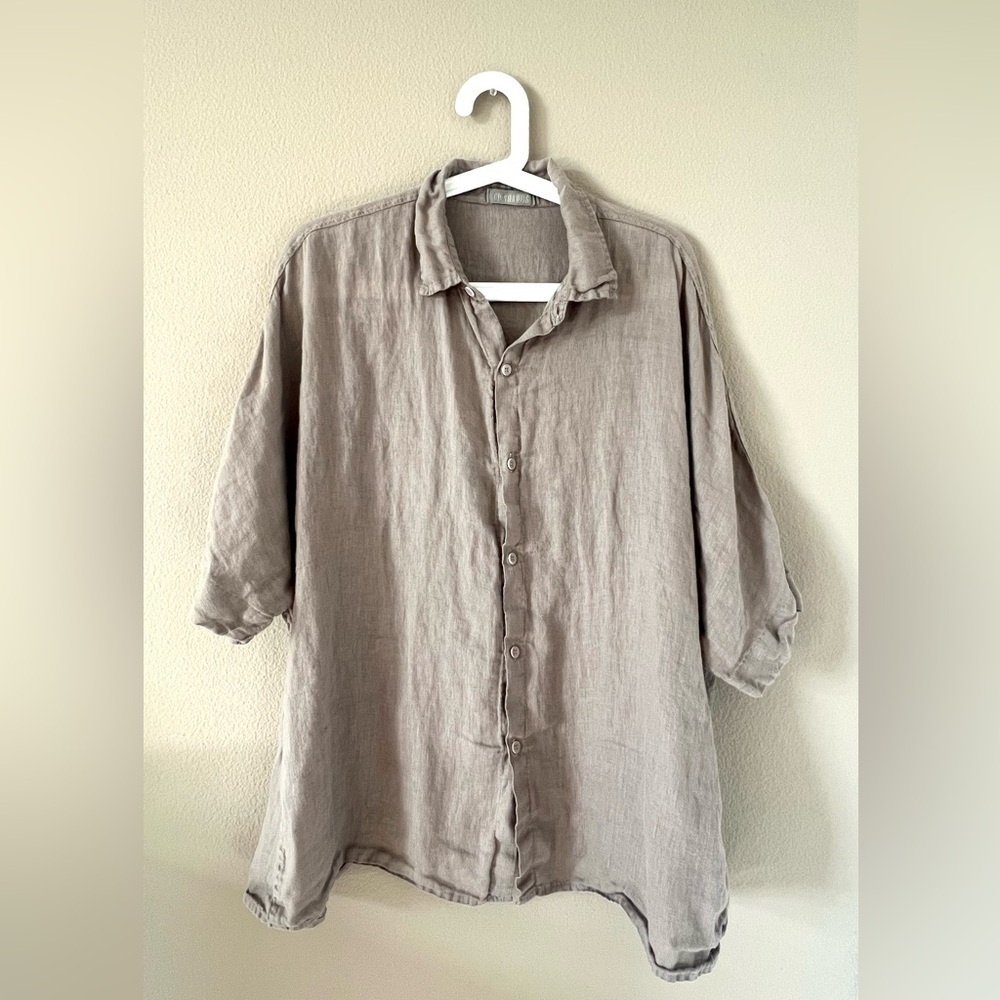 CP Shades 100% Linen Oversized Button Down Shirt